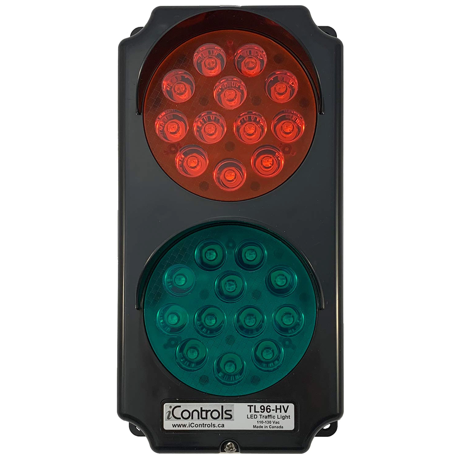 Red/Green Lights, 110-130Vac, Black Body