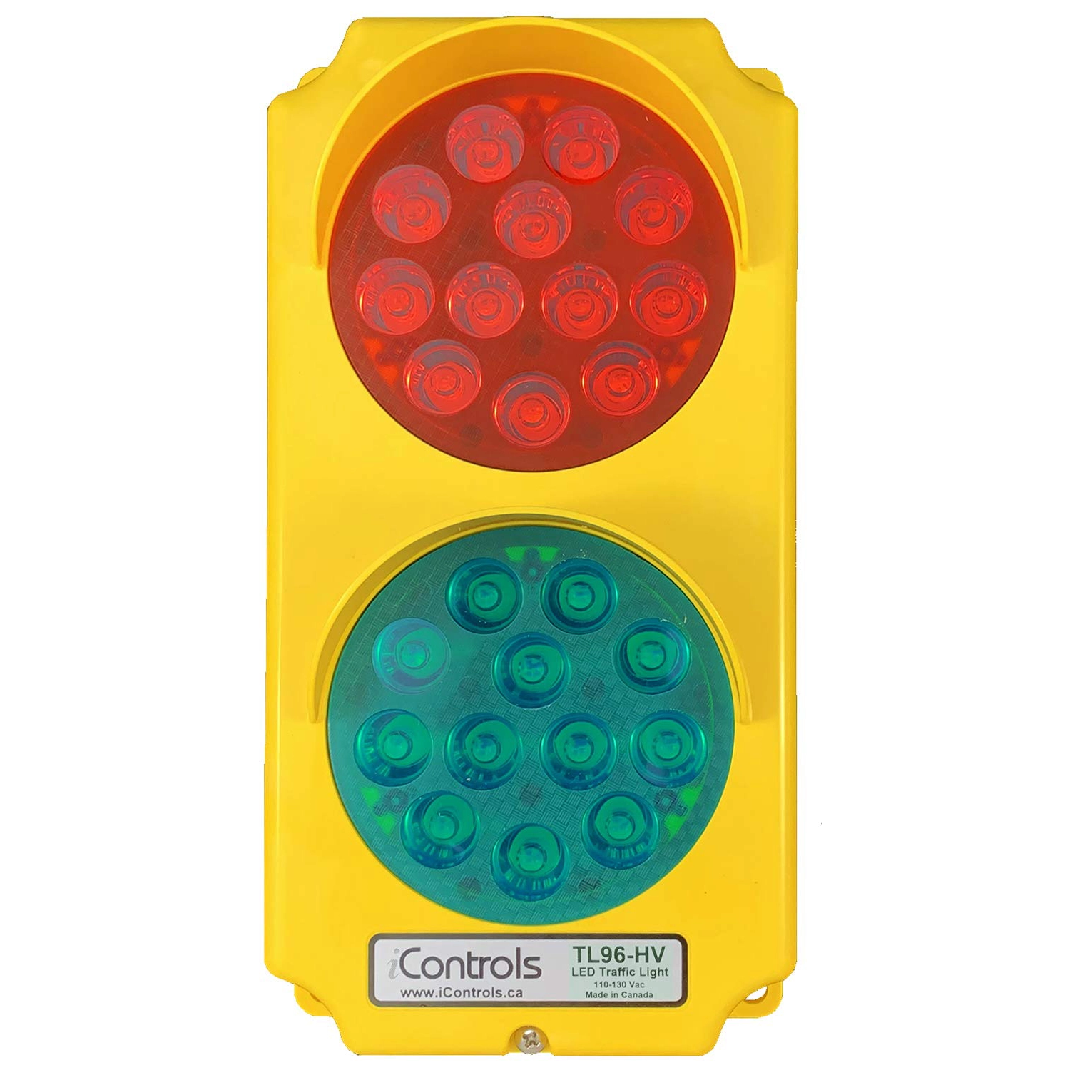 Red/Green Lights, 110-130Vac, Yellow Body