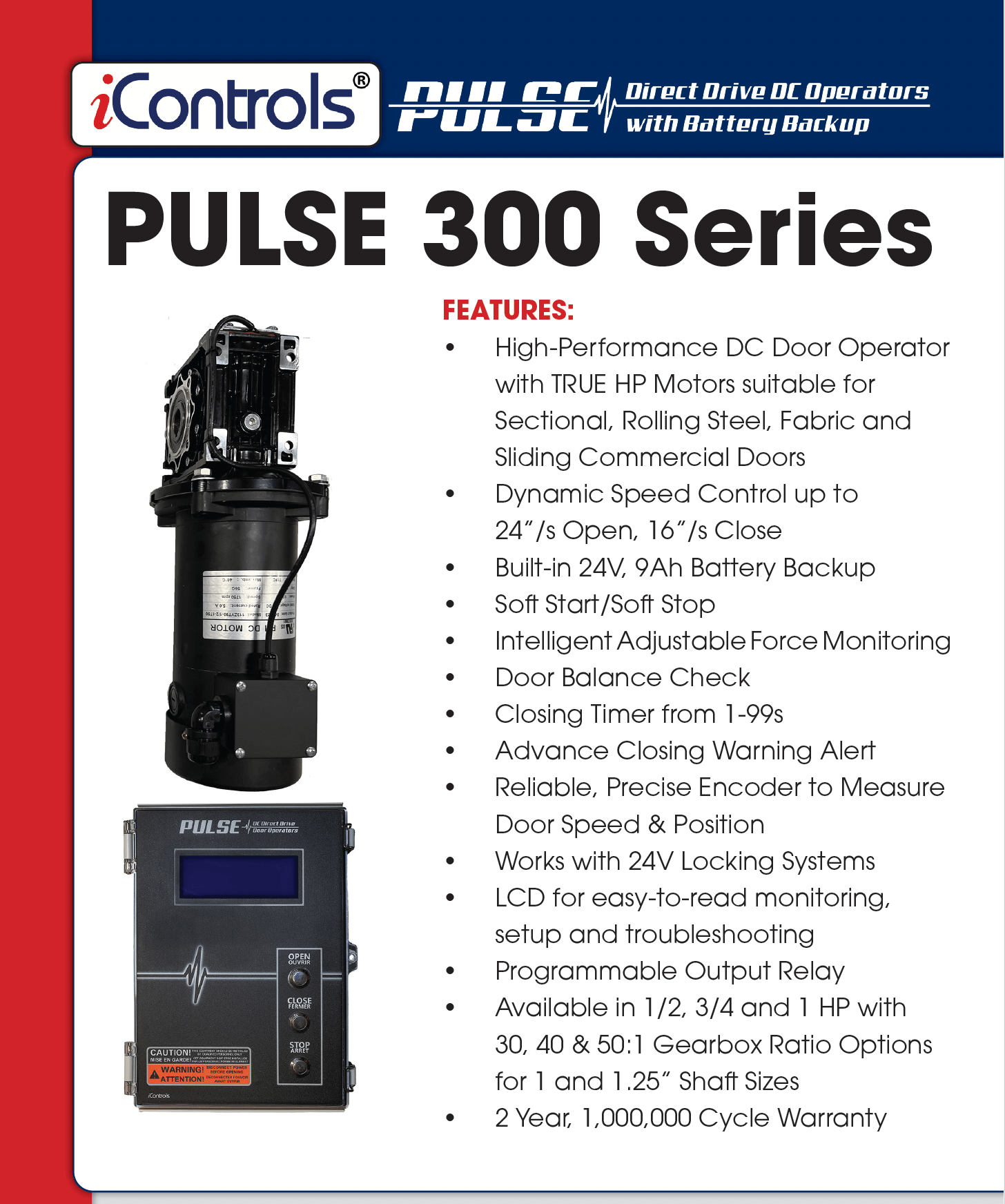 Cubierta del folleto PULSE serie 300