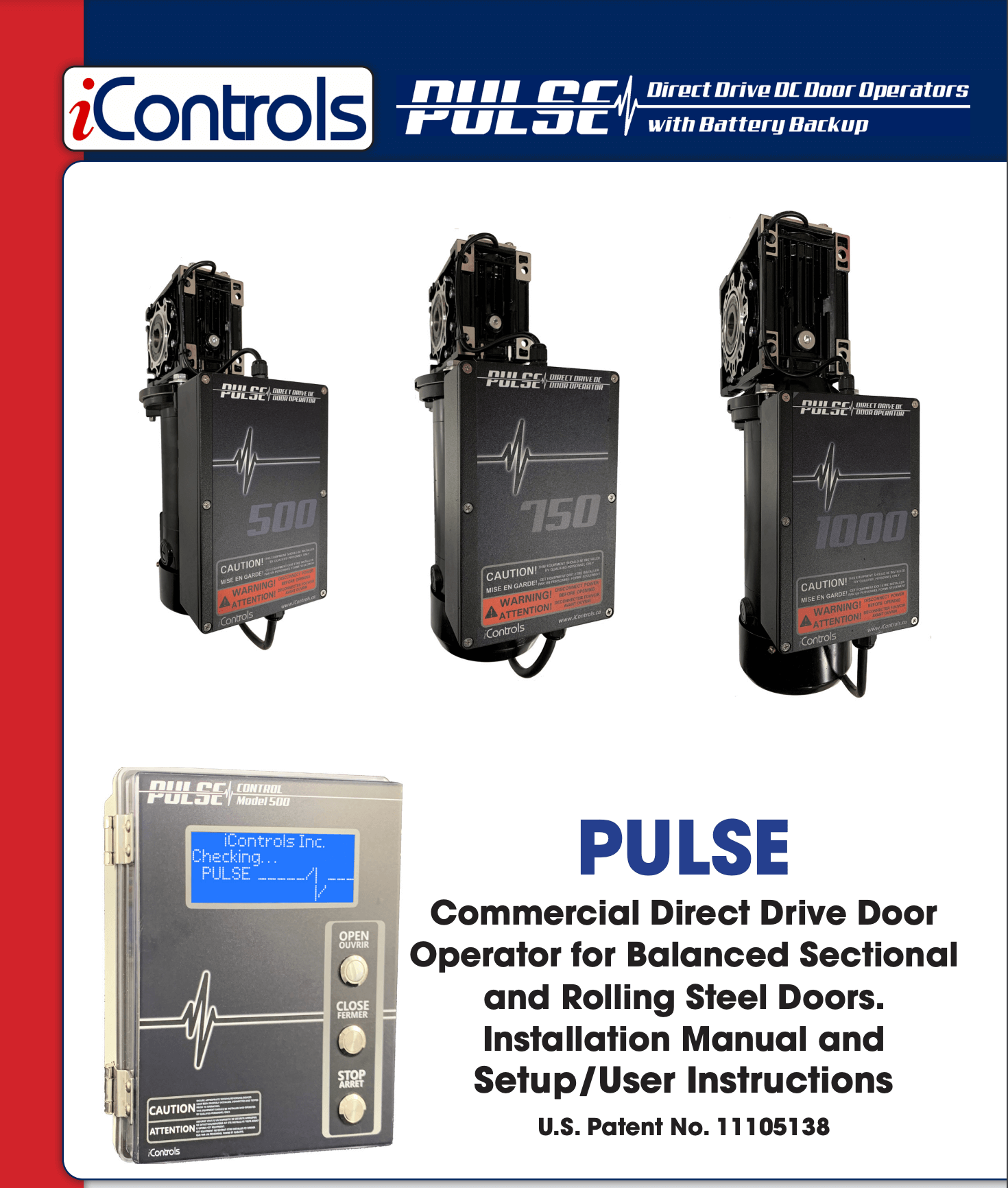 PULSE 500 Series Installation Manual Cover