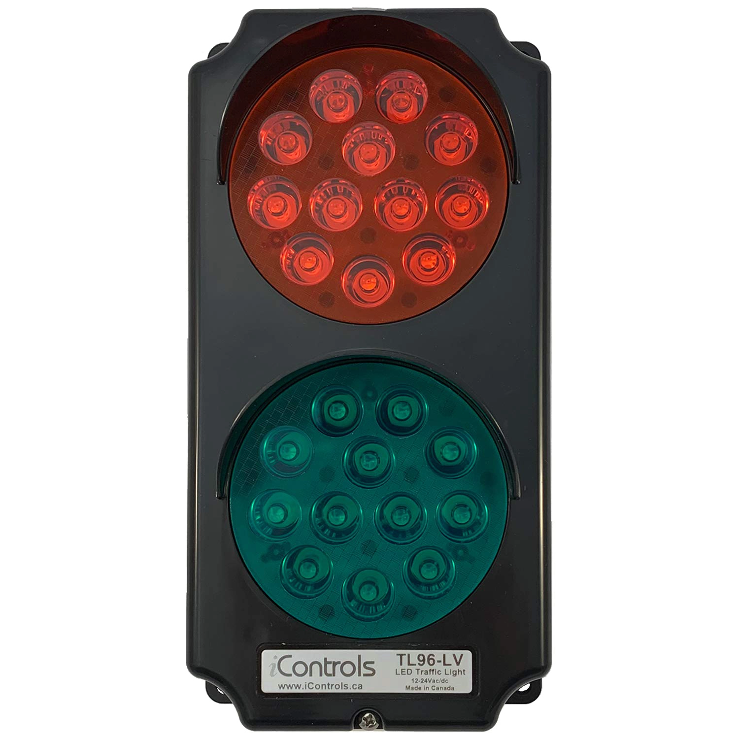 Red/Green Lights, 12-24Vac/dc, Black Body