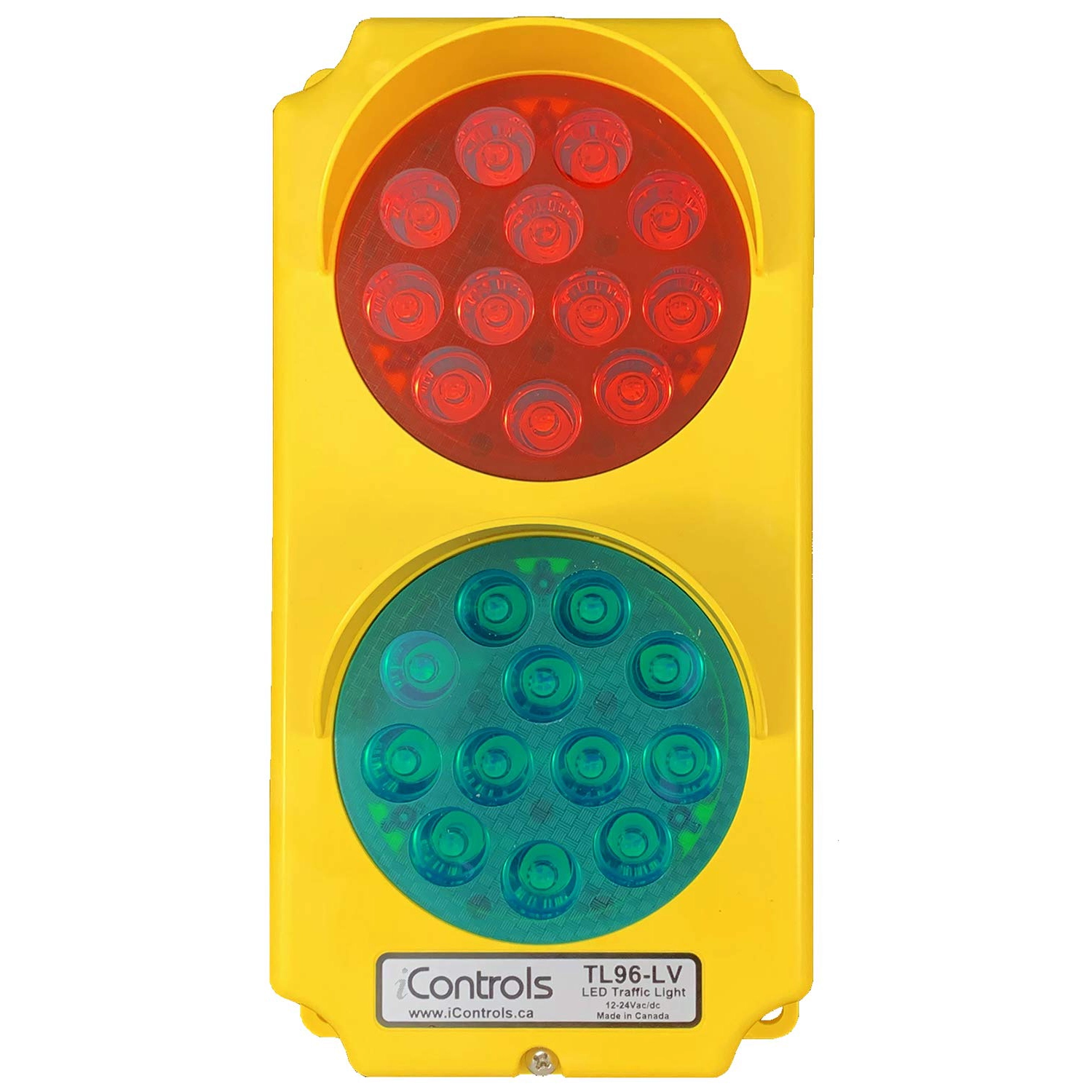 Red/Green Lights, 12-24Vac/dc, Yellow Body